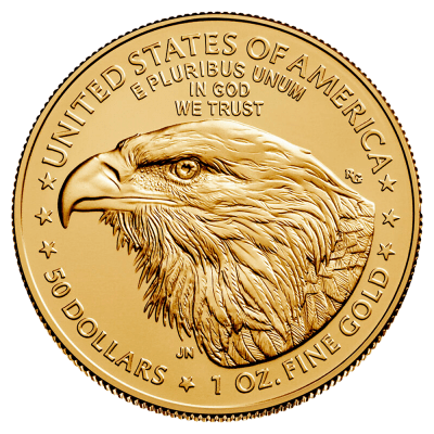 1 uncijos investicinė auksinė moneta „American Eagle 2023“