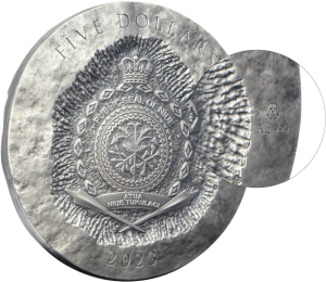 Pavyzdys, kaip ant sidabrinės kolekcinės monetos „Venera de Milo“ pažymėta praba